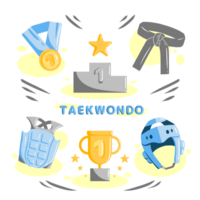 Taekwondo and Winner Symbol or Icon Set png