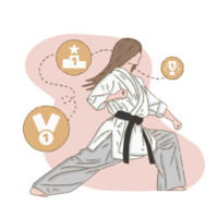 Illustration von ein Taekwondo Mädchen png