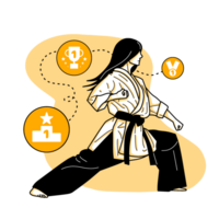 Illustration of a Taekwondo Girl png