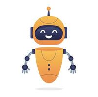 Chatbot neural network, AI servers and robots technology. Cute chatbot ai character. vector