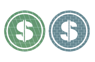 dollar sign multy color icon with texture sign with symbol png
