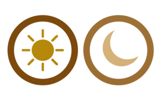 moon and sun icon symbol with texture png