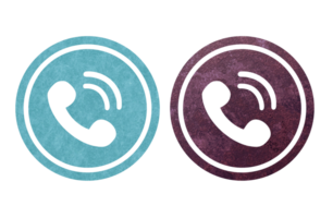 telephone icon symbol with texture background blue and red png