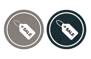 label tag icon symbol with texture brown and black png