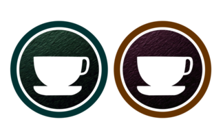 café taza icono símbolo con textura png