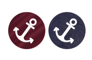 Anchor icon symbol with texture red and gray png