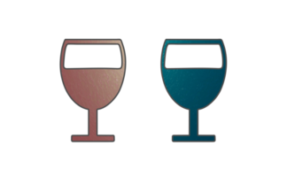 verre bleu et rose icône symbole avec texture png