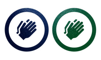 calpa mão ícone símbolo verde com textura png