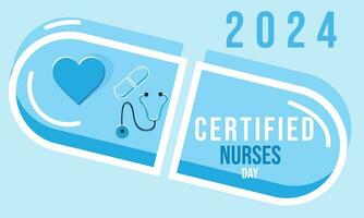 Certified Nurses Day. background, banner, card, poster, template. Vector illustration.