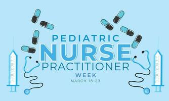 Pediatric nurse practitioner week. background, banner, card, poster, template. Vector illustration.