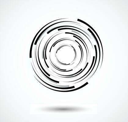Abstract Lines in Circle Form, Design element, Geometric shape, Striped border frame for image, Technology round Logo, Spiral Vector Illustration