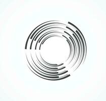 Abstract Lines in Circle Form, Design element, Geometric shape, Striped border frame for image, Technology round Logo, Spiral Vector Illustration