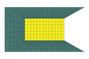 Perspective grid room background vector illustration.