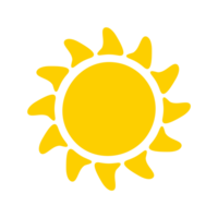 Sun icon. The silhouette of the sun shining brightly on a spring morning png