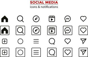 social media icons or social network logos flat icon set collection for apps and websites vector