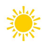 Sun icon. The silhouette of the sun shining brightly on a spring morning png