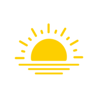 The sun sets on the sea on a summer evening. png