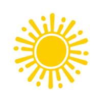 Sun icon. The silhouette of the sun shining brightly on a spring morning png