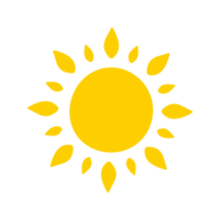 Sun icon. The silhouette of the sun shining brightly on a spring morning png