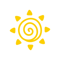 simples mão desenhado desenho animado Sol. manhã clima decorativo elementos para crianças png