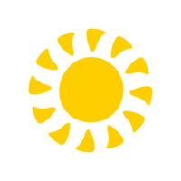 Sun icon. The silhouette of the sun shining brightly on a spring morning png