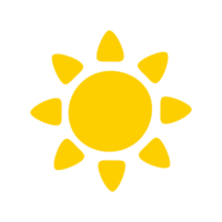 Sun icon. The silhouette of the sun shining brightly on a spring morning png