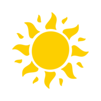 Sun icon. The silhouette of the sun shining brightly on a spring morning png