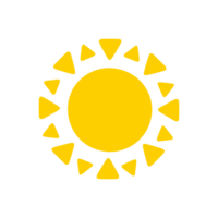 Sun icon. The silhouette of the sun shining brightly on a spring morning png