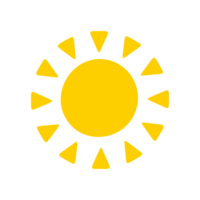 Sun icon. The silhouette of the sun shining brightly on a spring morning png