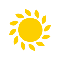 Sun icon. The silhouette of the sun shining brightly on a spring morning png