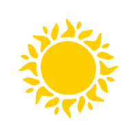 Sun icon. The silhouette of the sun shining brightly on a spring morning png