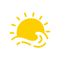 le Soleil ensembles sur le mer sur une été soir. png