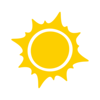 Sun icon. The silhouette of the sun shining brightly on a spring morning png