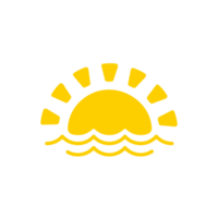 The sun sets on the sea on a summer evening. png