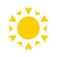 Sun icon. The silhouette of the sun shining brightly on a spring morning png