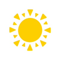 Sun icon. The silhouette of the sun shining brightly on a spring morning png