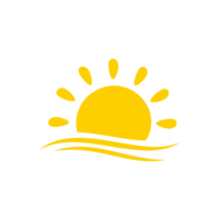 The sun sets on the sea on a summer evening. png