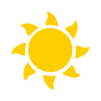 Sol ikon. de silhuett av de Sol lysande ljust på en vår morgon- png