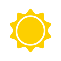 Sun icon. The silhouette of the sun shining brightly on a spring morning png