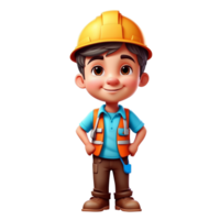 AI generated cute 3d engineer png