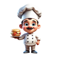 AI generated Cute 3d Chef png