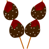 Sweet strawberries covered in chocolate png