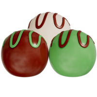 st. Patricks dag efterrätt choklad mynta tryffel med vitklöver på transparent bakgrund, 3d tolkning png