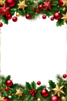 AI generated Christmas border frame PNG transparent background