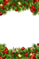 AI generated Christmas border frame PNG transparent background