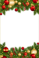 AI generated Christmas border frame PNG transparent background