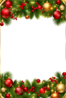 AI generated Christmas border frame PNG transparent background