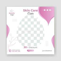 Skin care social media post design vector template