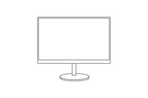 Modern computer Monitor design and line art in vector illustration