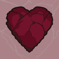 heart shape stone vector illustration